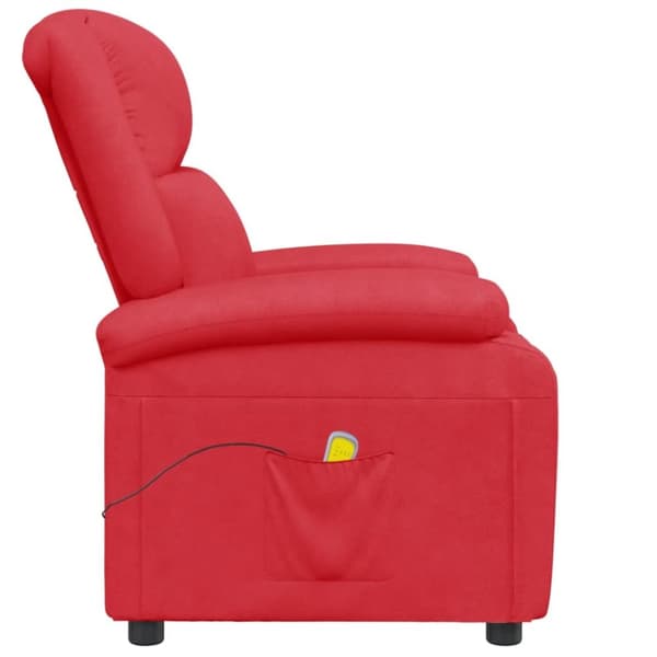 Massagefåtölj röd konstläder
