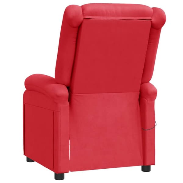 Massagefåtölj röd konstläder