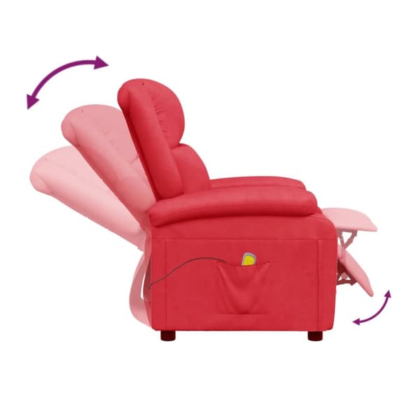 Massagefåtölj röd konstläder