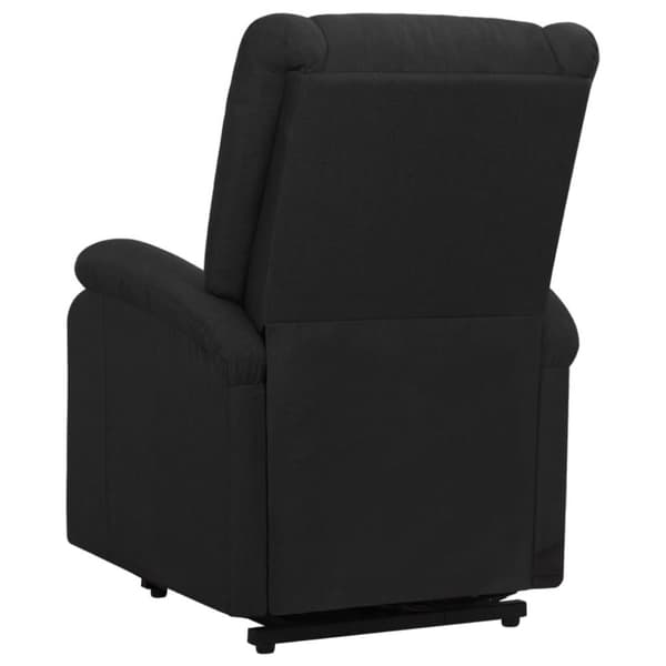 massagefåtölj med uppresningshjälp svart tyg