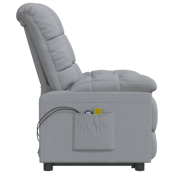 Elektrisk massagefåtölj ljusgrå tyg