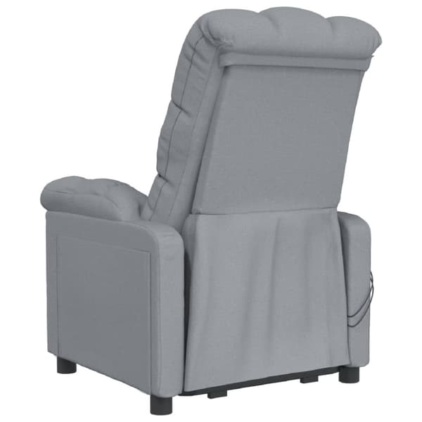 Elektrisk massagefåtölj ljusgrå tyg