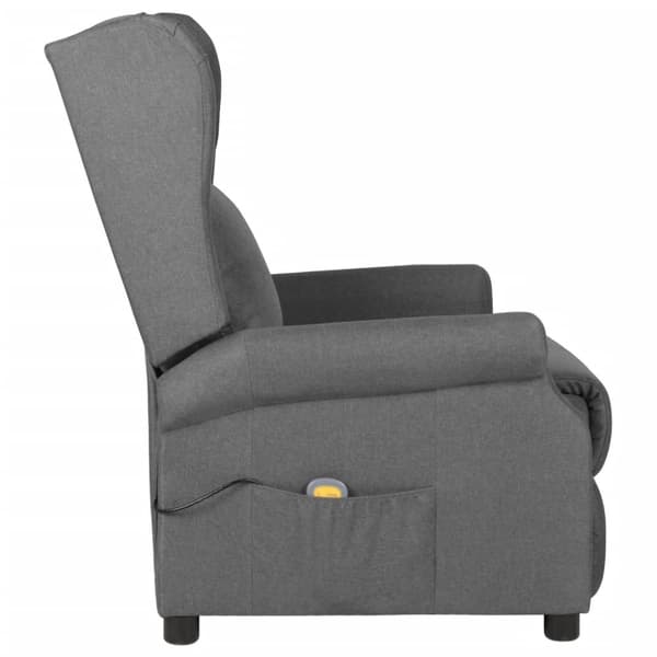 vidaXL Massagefåtölj ljusgrå tyg