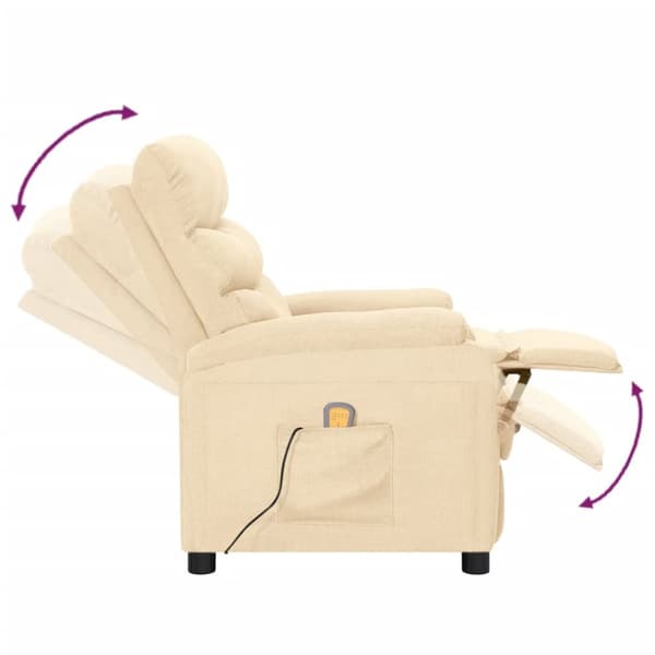 massagestol stof cremefarvet