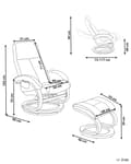 Miniatyrbillede 3 af 11: Lænestol Sort med Fodskammel Polyesterstof Polstret Træ stel Opvarmet Massagefunktion Retro Design