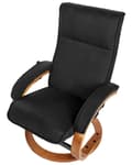 Miniatyrbillede 9 af 11: Lænestol Sort med Fodskammel Polyesterstof Polstret Træ stel Opvarmet Massagefunktion Retro Design