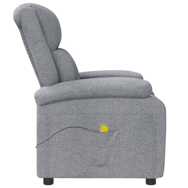 Massagefåtölj ljusgrå tyg