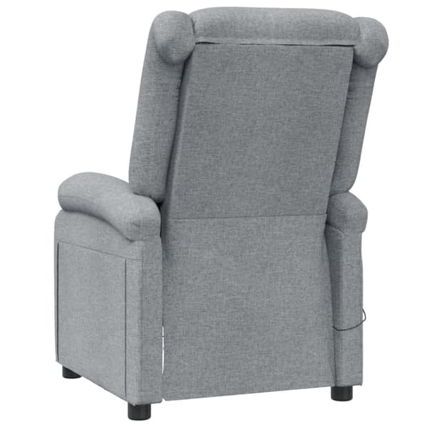 Massagefåtölj ljusgrå tyg