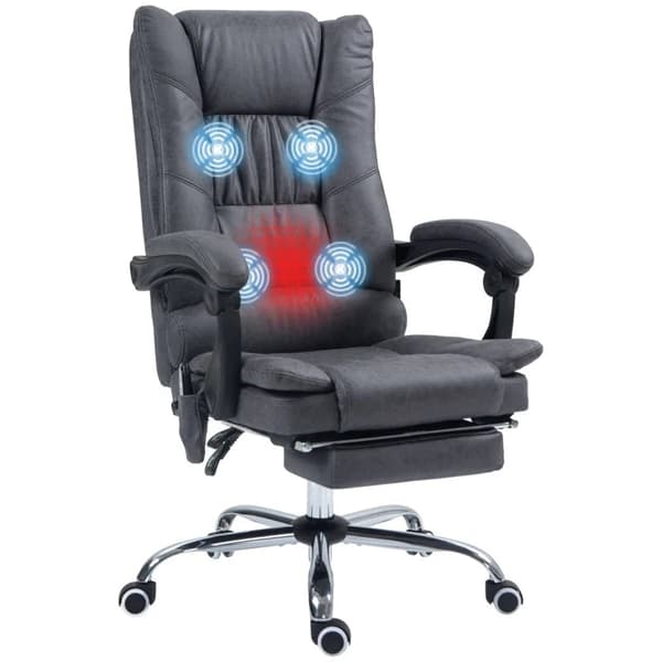 Rootz Massagestol - Kontorsstol med massagefunktion - Inklusive fotstöd - Justerbar i höjdled - Svart - 64 cm x 70 cm x 118 cm