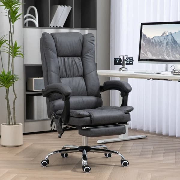 Rootz Massagestol - Kontorsstol med massagefunktion - Inklusive fotstöd - Justerbar i höjdled - Svart - 64 cm x 70 cm x 118 cm