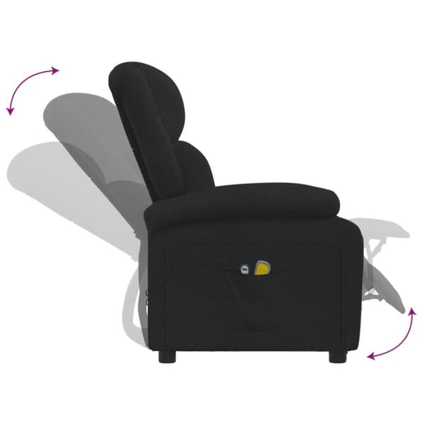 eldrevet massagestol stof sort