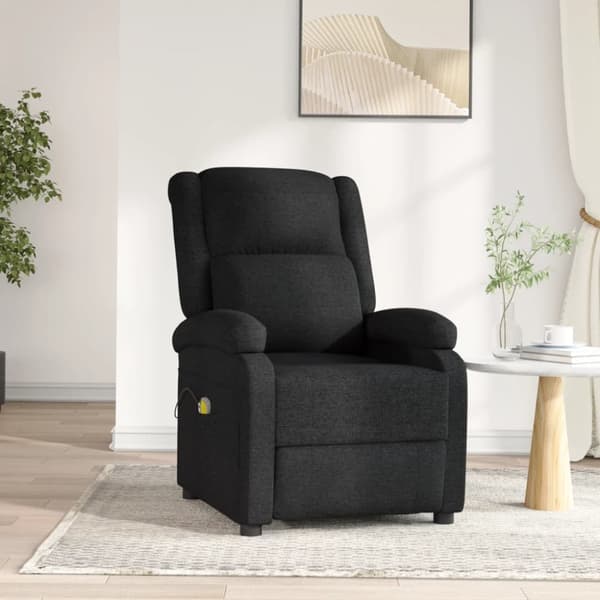 eldrevet massagestol stof sort