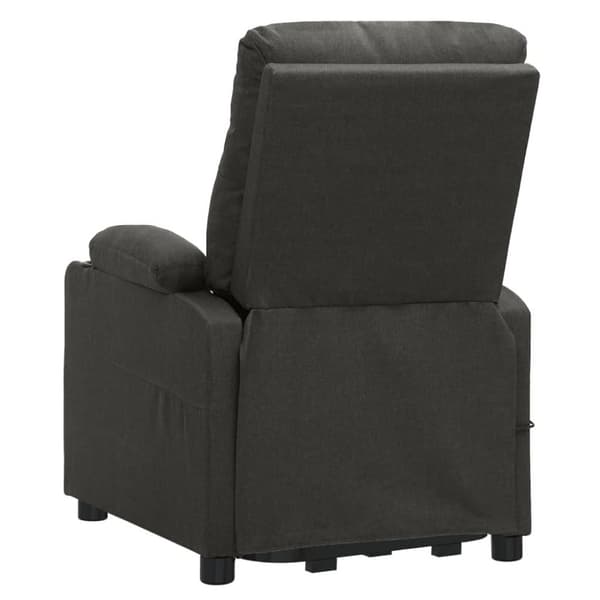 Massagefåtölj med uppresningshjälp mörkgrå tyg