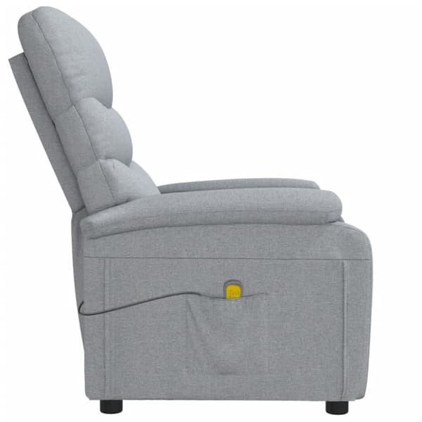 Massagefåtölj ljusgrå tyg