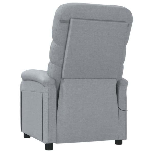 Massagefåtölj ljusgrå tyg