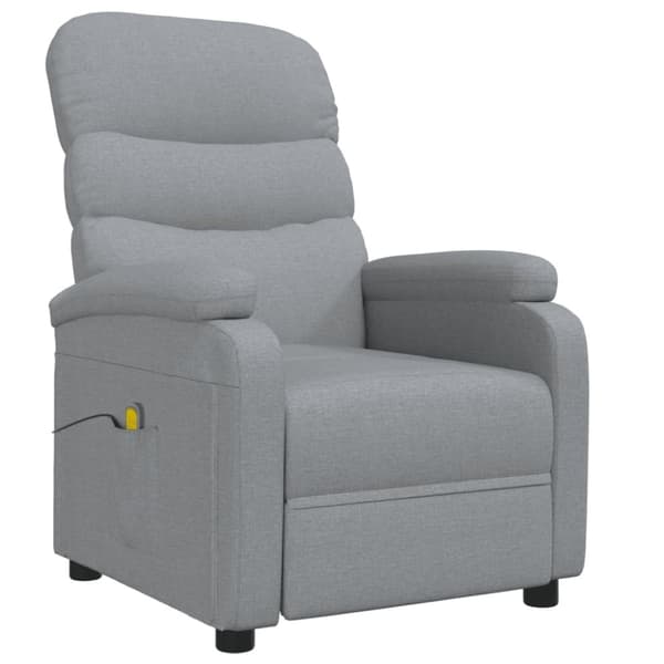 Massagefåtölj ljusgrå tyg