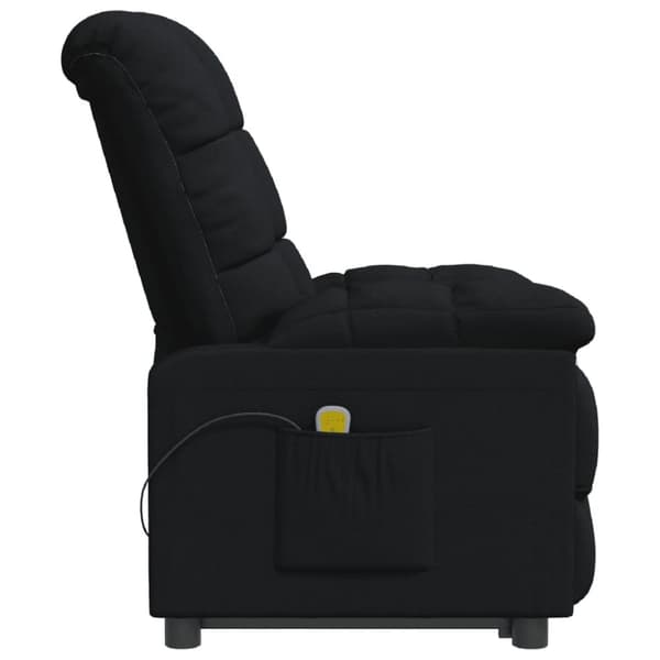 Massagefåtölj svart tyg