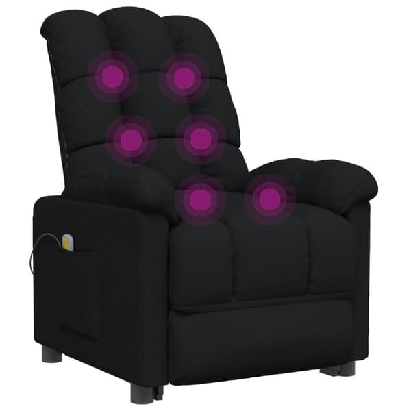 Massagefåtölj svart tyg