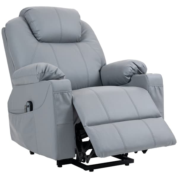 Rootz Massagestol Stand-Up Senior Stol - Hvilestol - Liftstol - Ultimativ komfort - Sikker overgang - Justerbar timer - 88cm x 99cm x 106cm - Kunstlæd