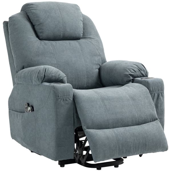 Rootz Massagestol - TV-fåtölj - Liggstol - Ultimat komfort - Enkel uppresningshjälp - Anpassningsbar lutning - 90L x 101W x 107H cm - Polyestertyg