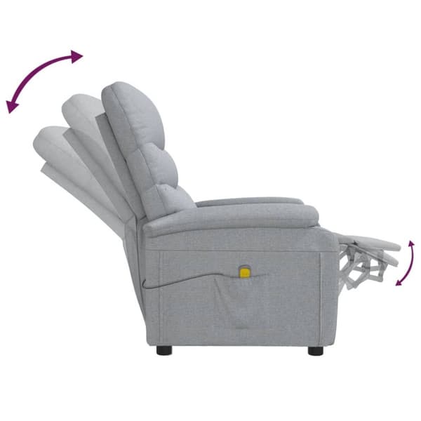 vidaXL massagestol stof lysegrå