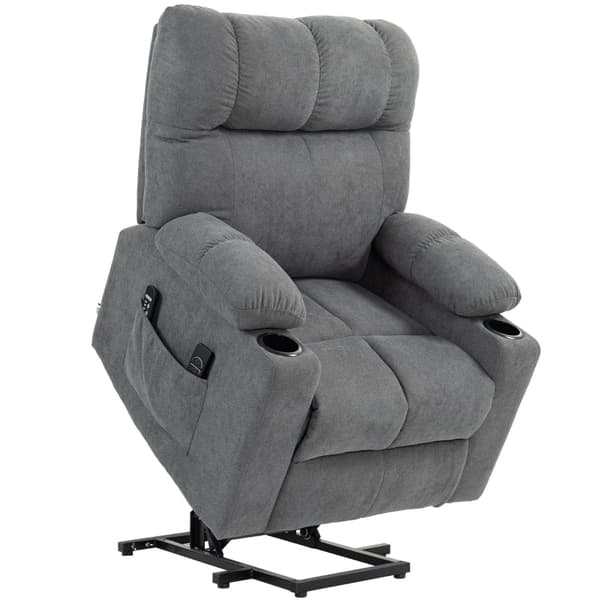 Rootz Electric Riser Hvilestol - Stand-Up TV Hvilestol - Massagepunkter - Fodstøtte - Kopholdere - Grå - 91cm x 95cm x 109cm