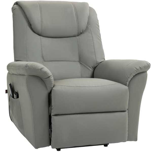 Rootz Elektrisk TV Stol med Riser - Massagelænestol - Varmefunktion - Stand-Up Aid - Kunstlæder - 93cm x 95cm x 106cm