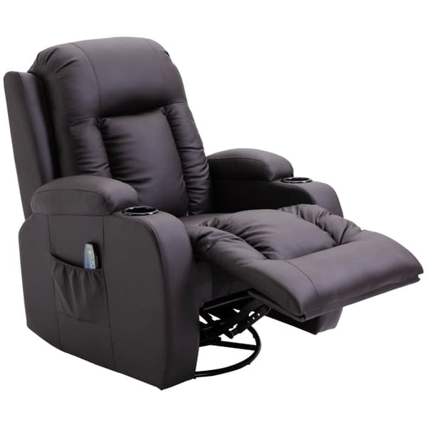 Rootz Massagestol - Hvilestol - Vibrerende hvilestol - Lændestøtte - Imiteret læder - 85cm x 94cm x 104cm