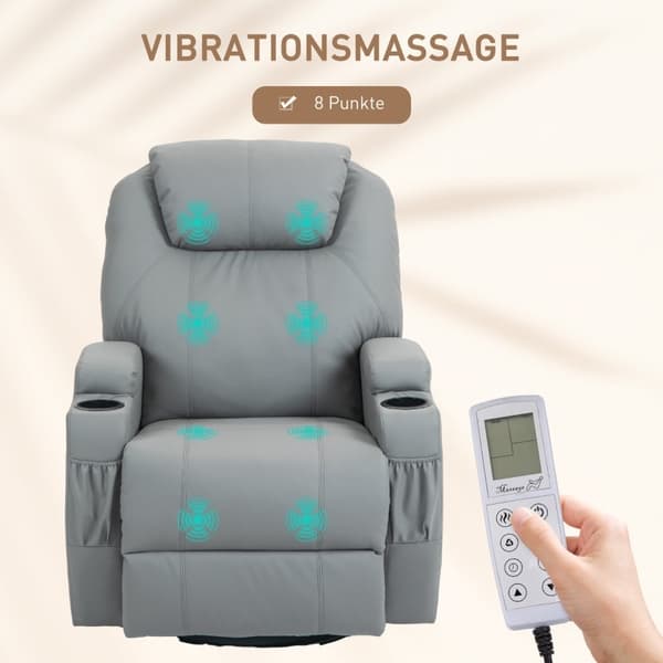 Rootz Massage Hvilestol - TV Stol - Vibrerende Stol - Afslapningsstol - Ryg muskelspændingsaflastning - 84cm x 92cm x 109cm