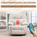 Miniatyrbillede 4 af 10: Rootz Massagestol - TV Lænestol - Hvilestol - Luksusstof - Varmefunktion - 98cm x 90cm x 98cm