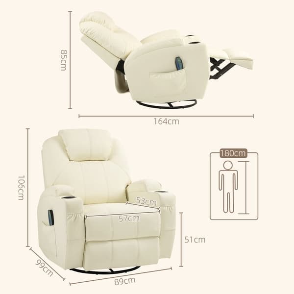 Rootz Hierontanojatuoli - TV-nojatuoli - Keinonahkainen nojatuoli - Ultimate Comfort - 89L x 99W x 106K cm