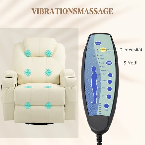 Rootz Hierontanojatuoli - TV-nojatuoli - Keinonahkainen nojatuoli - Ultimate Comfort - 89L x 99W x 106K cm