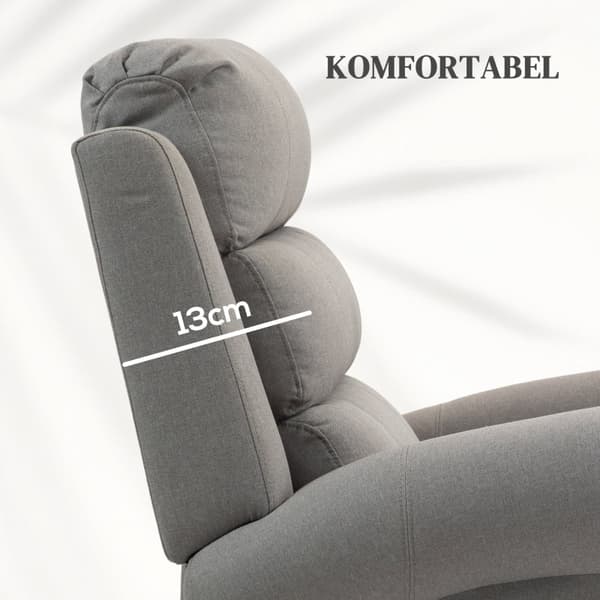 Rootz moderne hvilestol med stå-op-støtte - Biografstol - Ældrestol - Elektrisk massage og varme - 91 cm x 89 cm x 106 cm