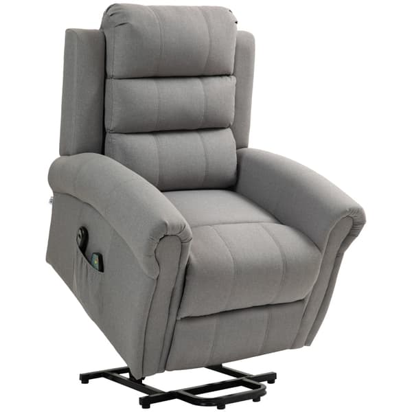 Rootz moderne hvilestol med stå-op-støtte - Biografstol - Ældrestol - Elektrisk massage og varme - 91 cm x 89 cm x 106 cm