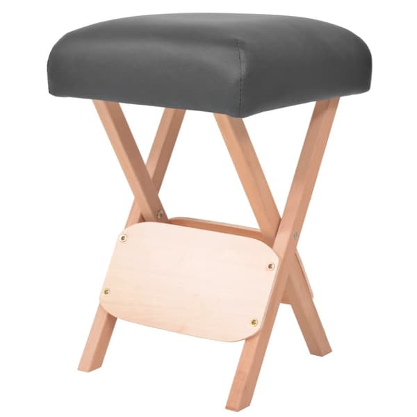 Hopfällbar massagepall 12 cm tjock sits och 2 bolster svart