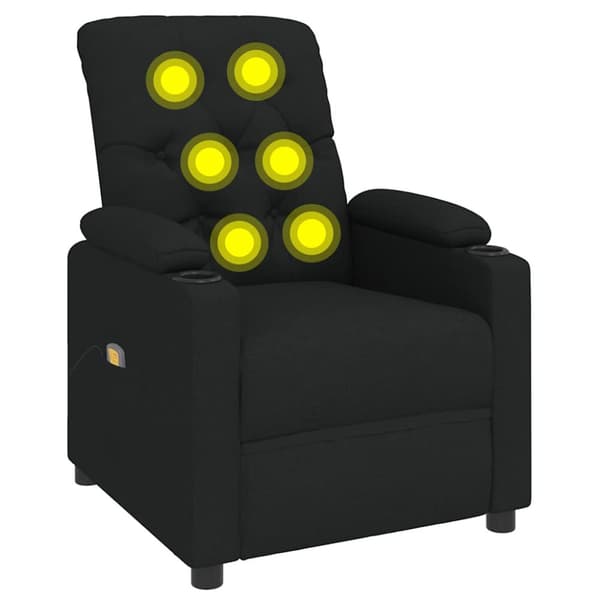 Massagefåtölj svart tyg