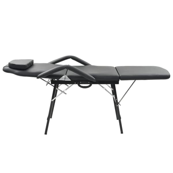 Bärbar behandlingsstol konstläder 185x78x76 cm svart