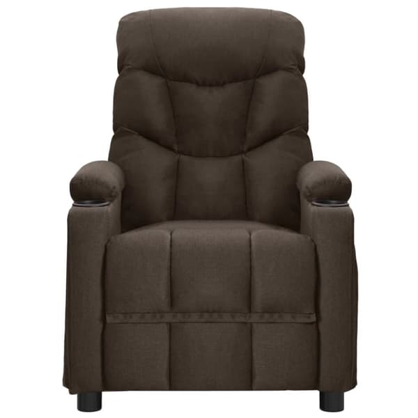 Massagefåtölj mörkbrun tyg