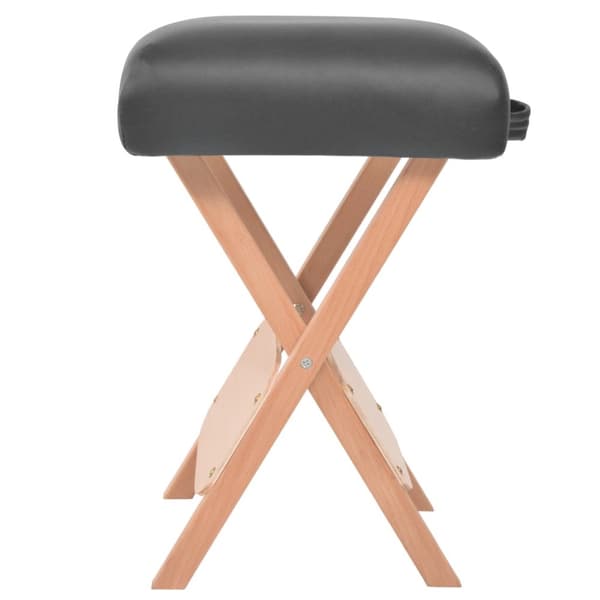 Hopfällbar massagepall med 12 cm tjock sits svart
