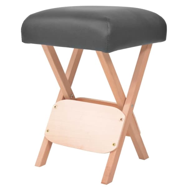Hopfällbar massagepall med 12 cm tjock sits svart