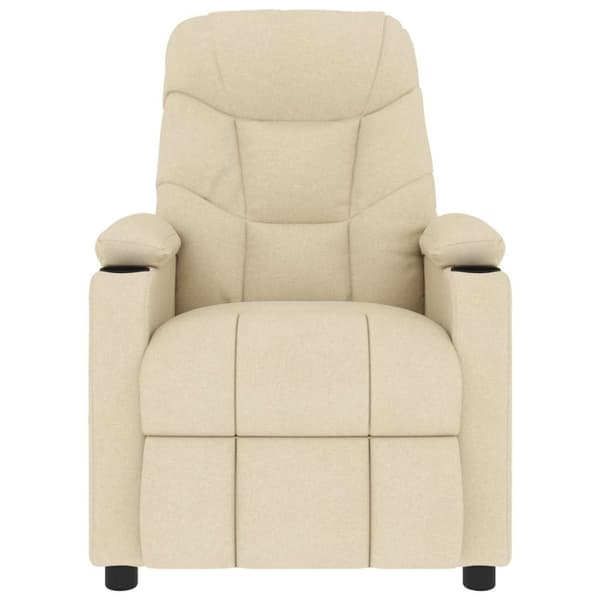 Massagefåtölj gräddvit tyg
