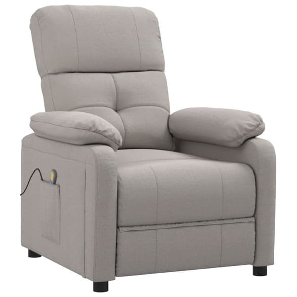 Massagefåtölj taupe tyg