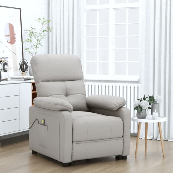Massagefåtölj taupe tyg