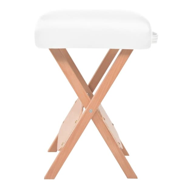 Hopfällbar massagepall med 12 cm tjock sits vit