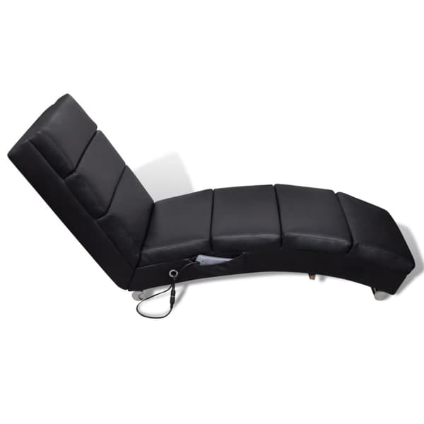 Massagefåtölj svart konstläder
