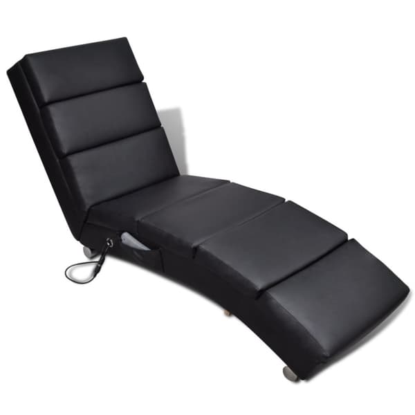 Massagefåtölj svart konstläder