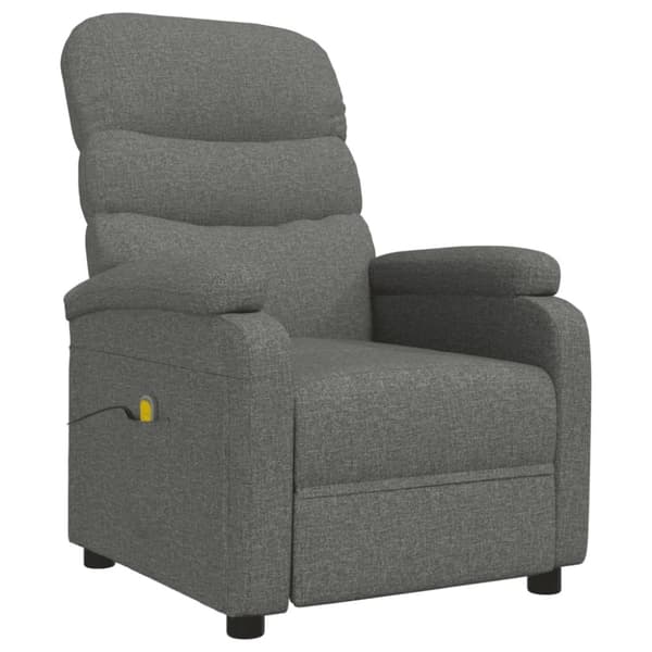 Massagefåtölj mörkgrå tyg