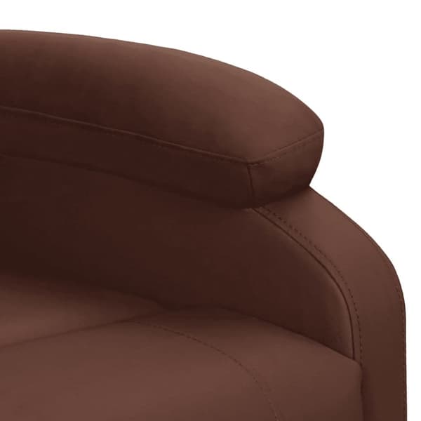 Massagefåtölj med uppresningshjälp brun konstläder