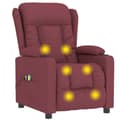 Miniatyrbild 8 av 10: Elektrisk massagefåtölj vinröd tyg