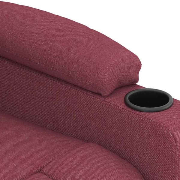 Elektrisk massagefåtölj vinröd tyg